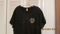 Peace, Love & Paws T-Shirt: Black